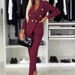 Juliana® | Slim-fit double-breasted blazer and trousers set