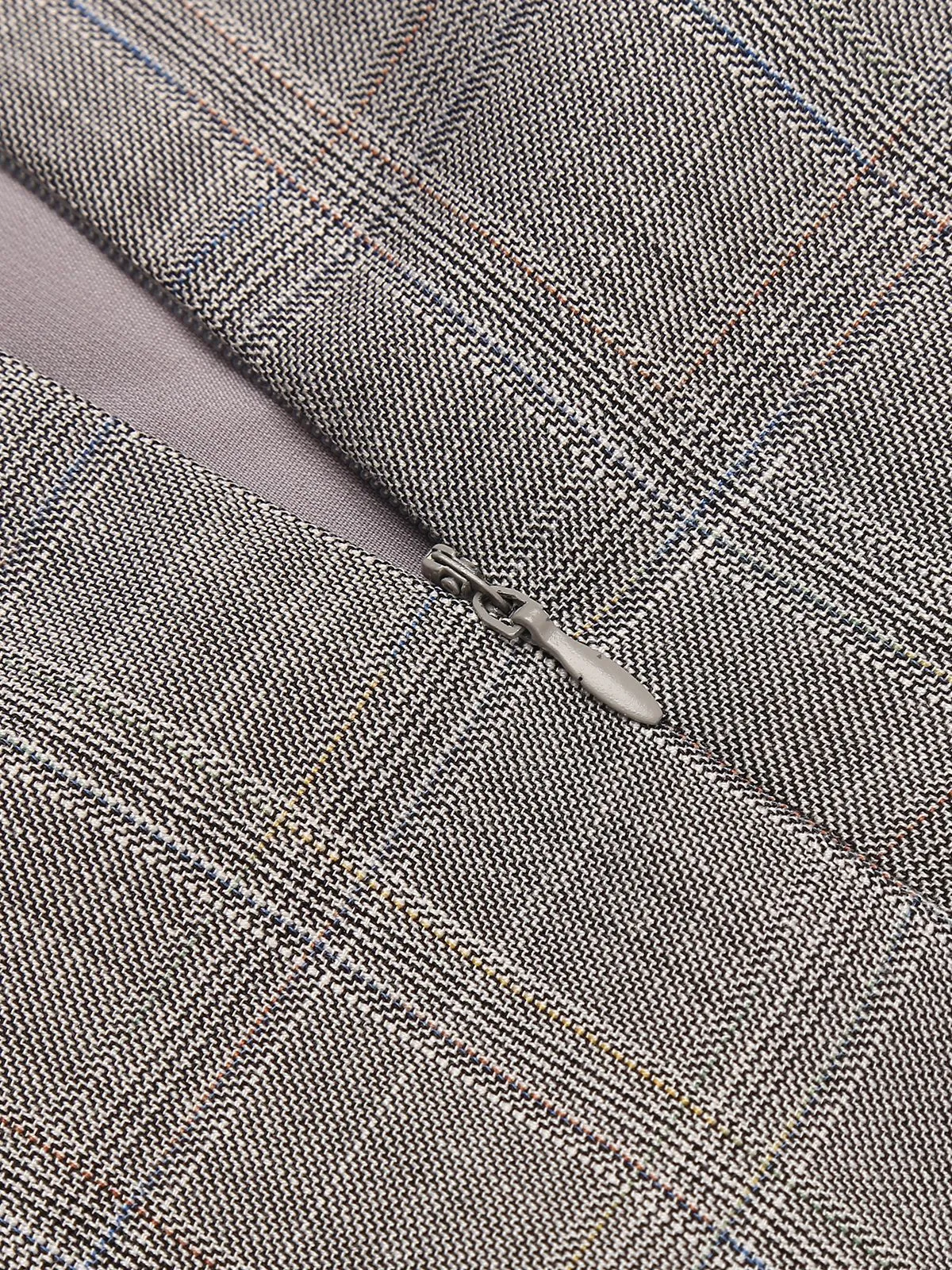 Jupe Crayon Grise Vintage Années 60 Avec Ceinture à Carreaux