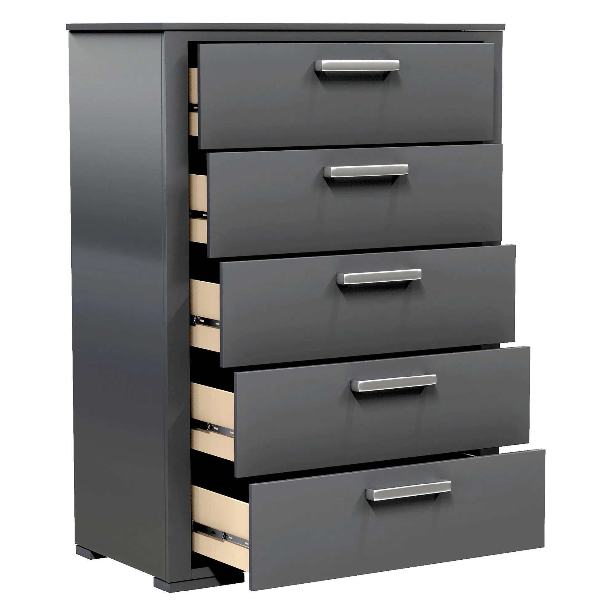 karlstad 5 drawer chest office storage organization, dark grey