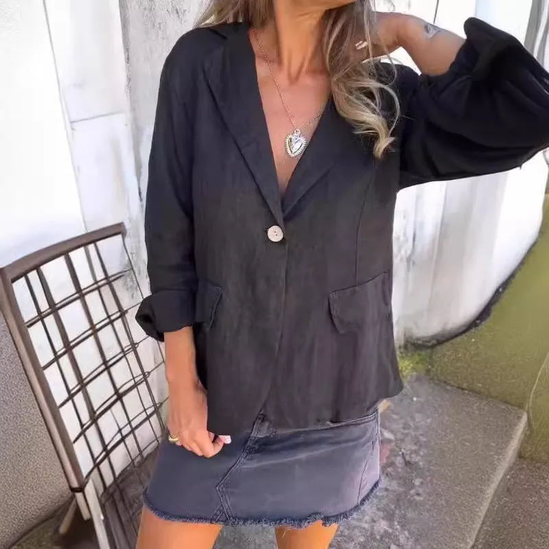 Keira® | Lightweight cotton and linen blazer for women