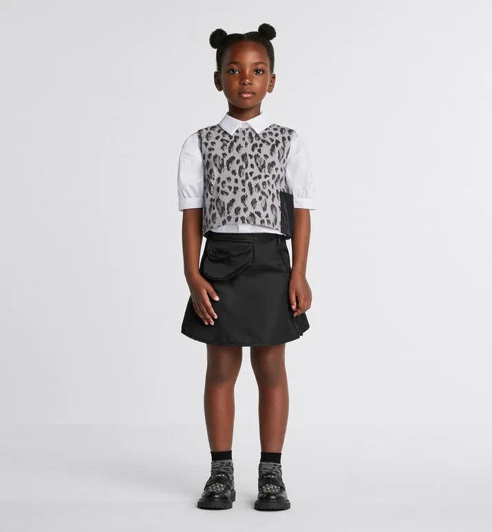 Kid's A-Line Skirt • Black Water-Repellent Technical Fabric