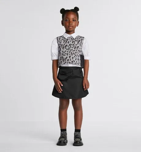 Kid's A-Line Skirt • Black Water-Repellent Technical Fabric