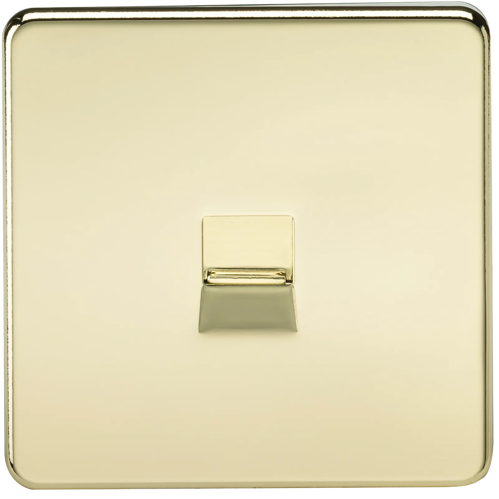 Knightsbridge SF7300PB Screwless Telephone Master Socket - Polished Brass
