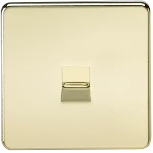 Knightsbridge SF7300PB Screwless Telephone Master Socket - Polished Brass