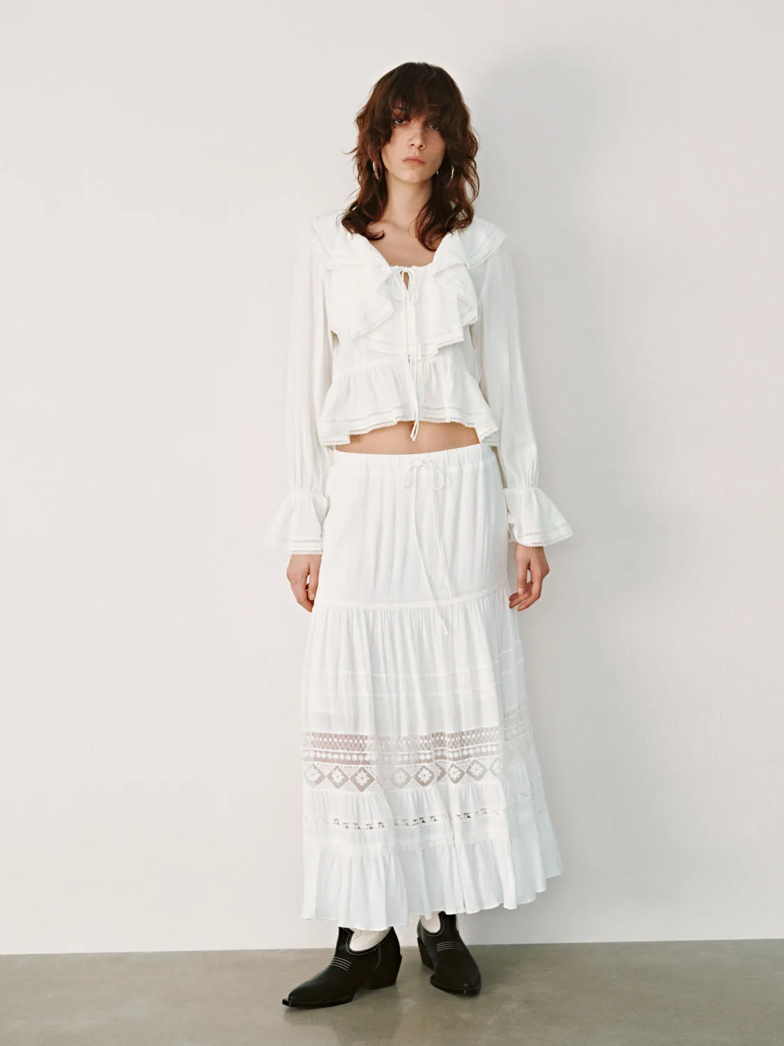 Lace Maxi A-Line Skirts