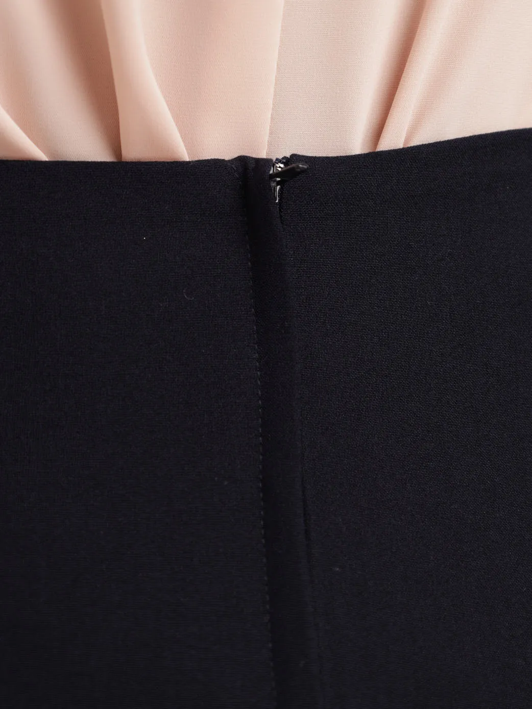 Ladies Button Detail Pencil Skirt - Navy