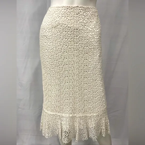 Lafayette 148 New York White Midi Pencil Skirt