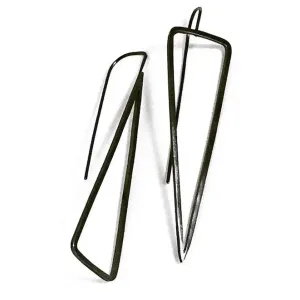 Large Hollow Fibonacci Mod Oxidized and Sterling Silver Earrings HFME002 by Votive Designs Jewelry