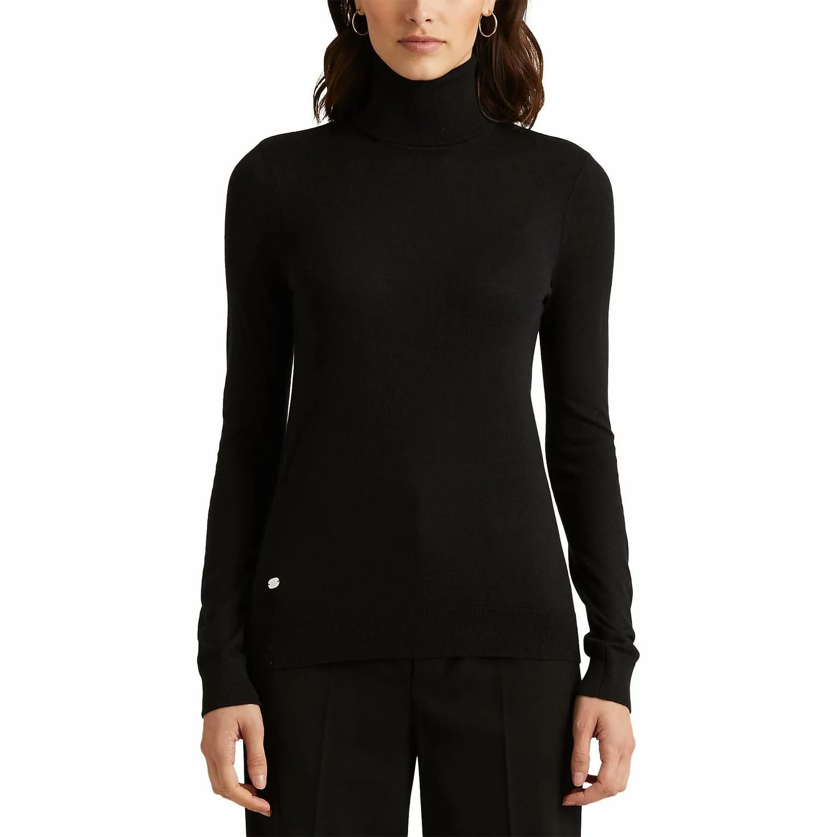 Lauren Ralph Lauren Petite Turtleneck Sweater Polo Black PM