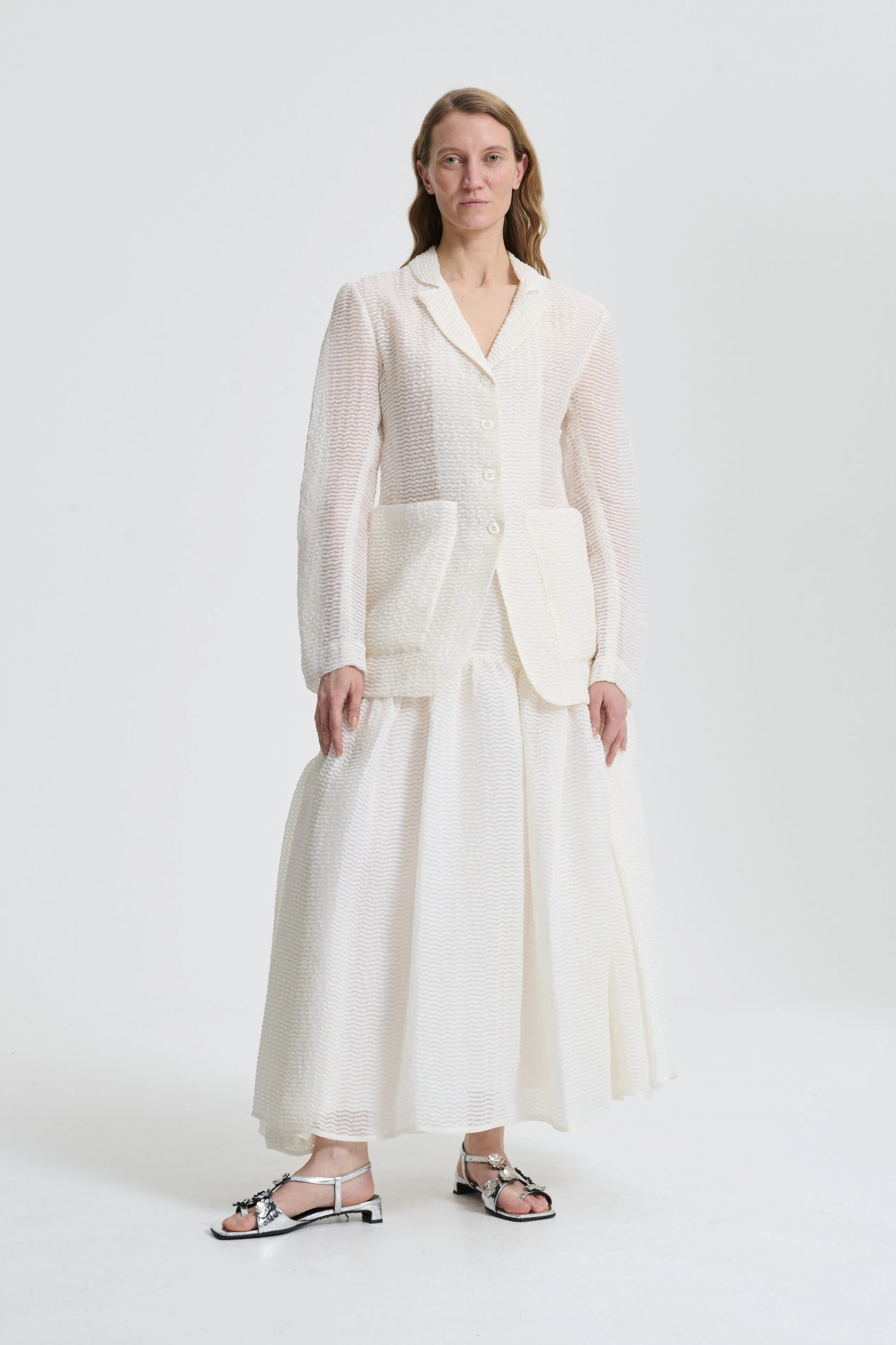 LEA & LILLY | JACKET AND SKIRT STREAM JACQUARD IVORY BRIDAL