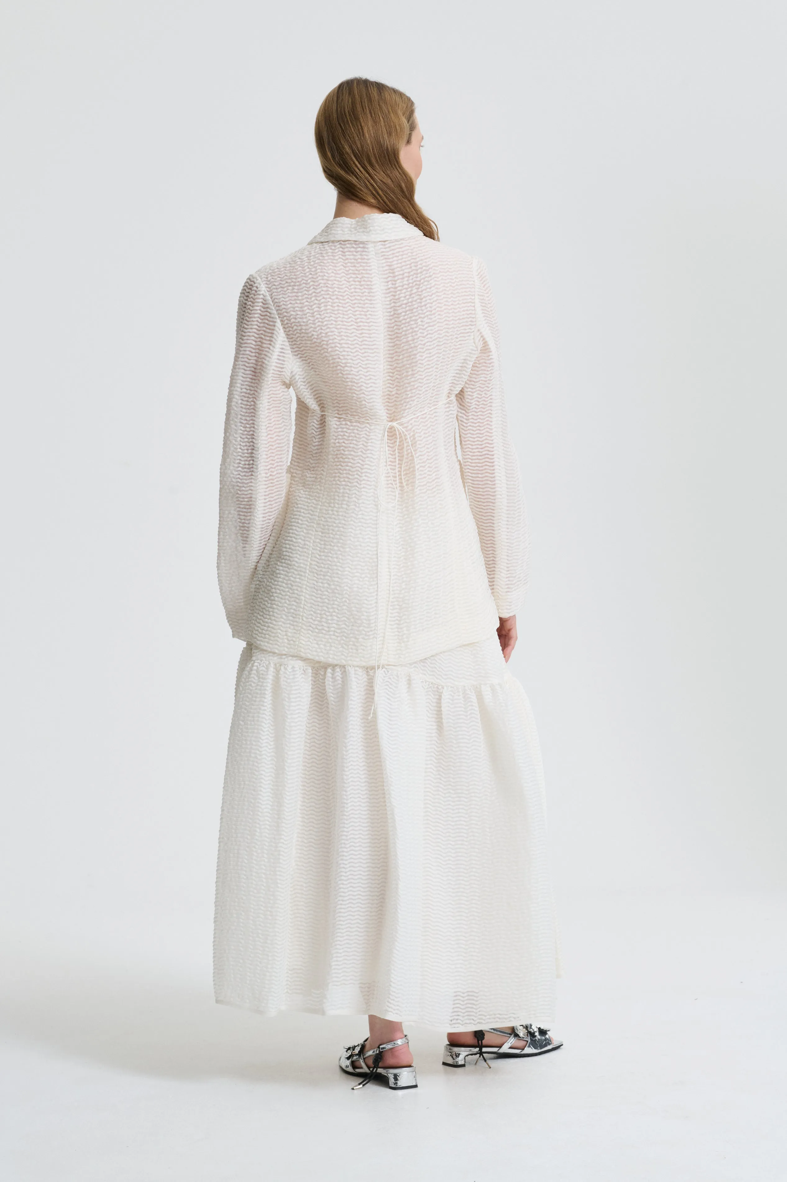 LEA & LILLY | JACKET AND SKIRT STREAM JACQUARD IVORY BRIDAL