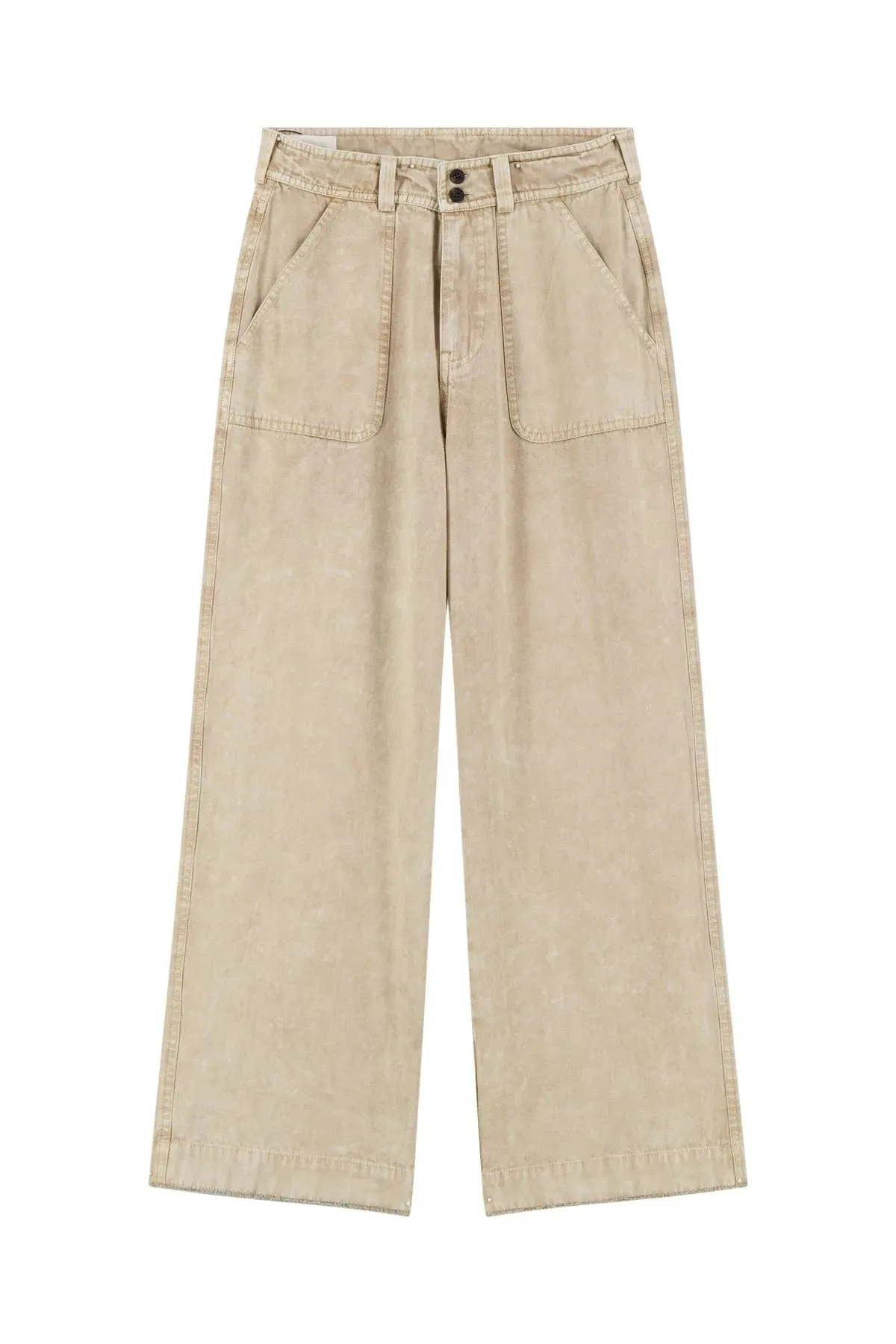 Leon & Harper Prag Plain Pants Beige
