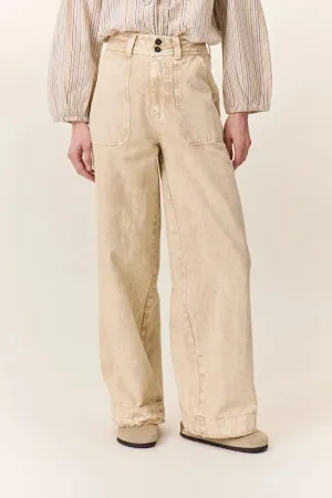 Leon & Harper Prag Plain Pants Beige