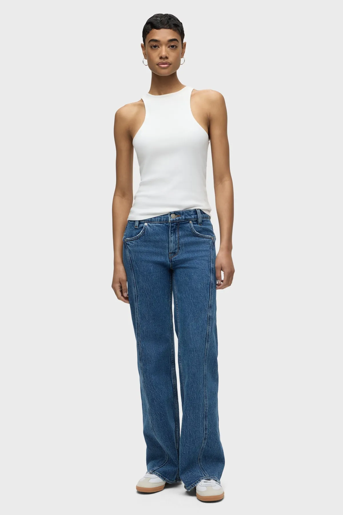 Lexi Mid-Rise Seamed Wide Leg