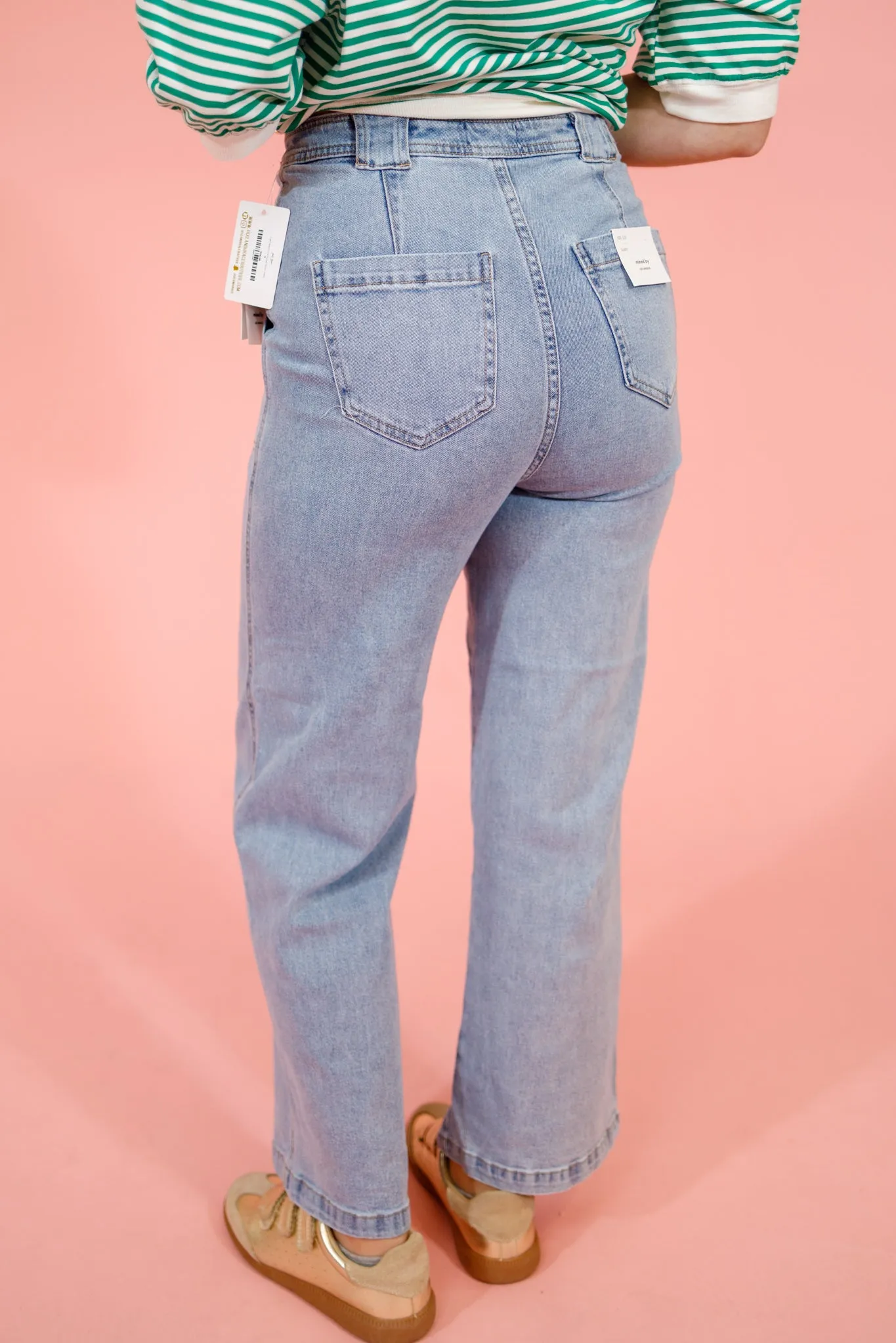 Light Wash Front Pocket Denim Jeans
