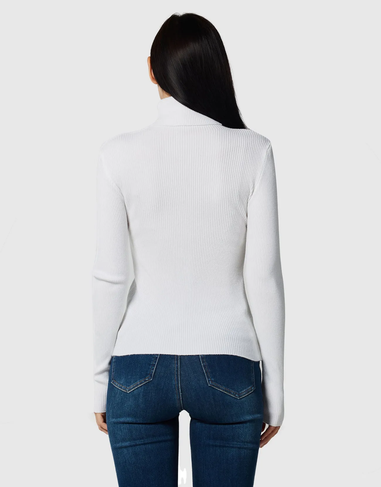 Lightweight Ribbed Turtleneck for Women Slim Fit