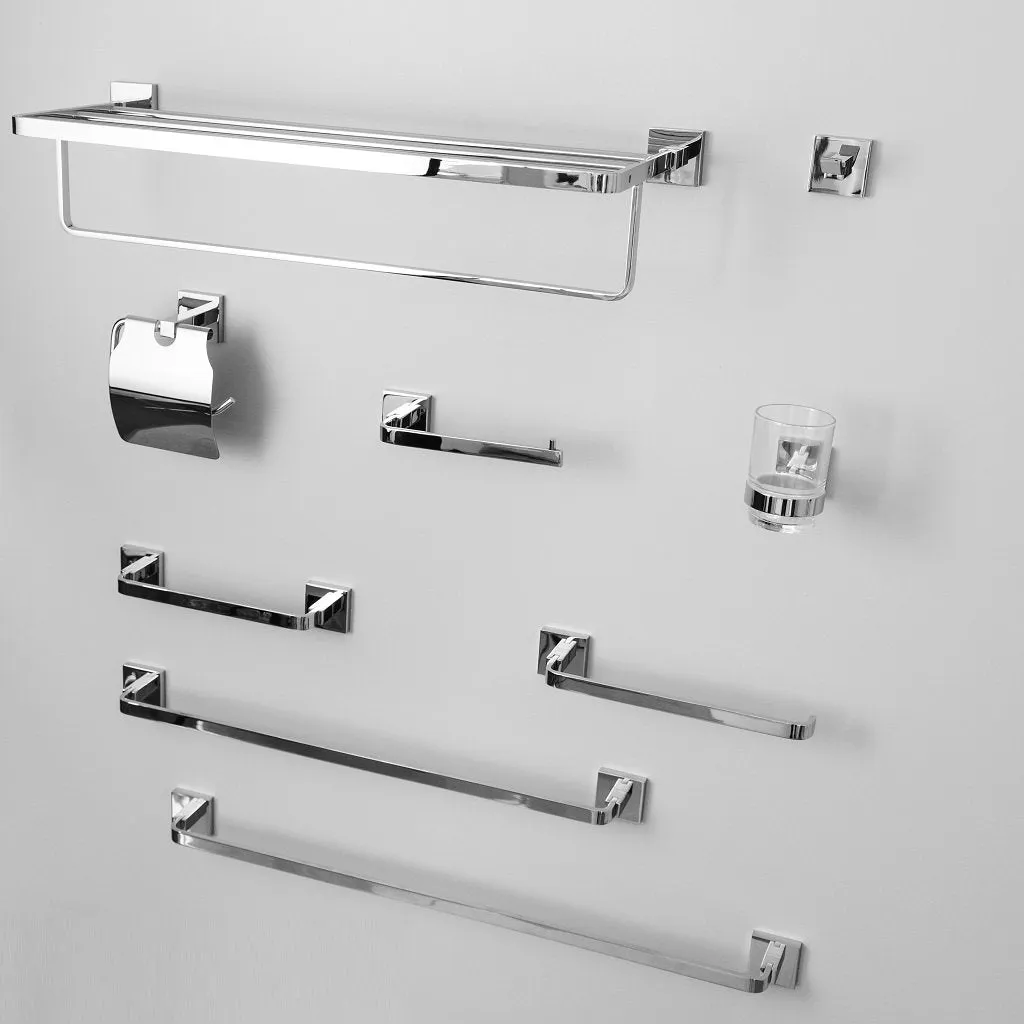 Line Single Towel Bar - Wall Mount - 24" Brass/Polished Chrome