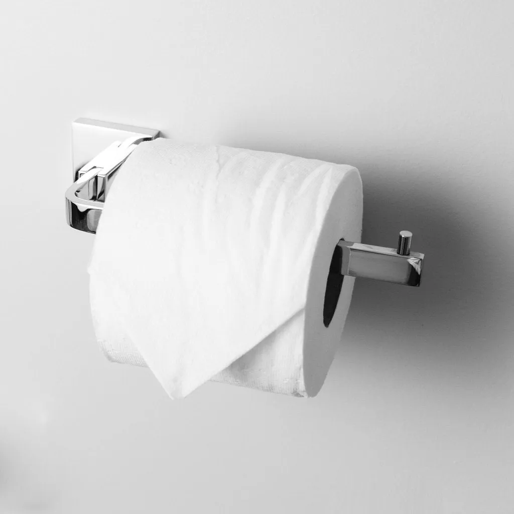 Line Toilet Paper Holder - Wall Mount - 6" Brass/Polished Chrome