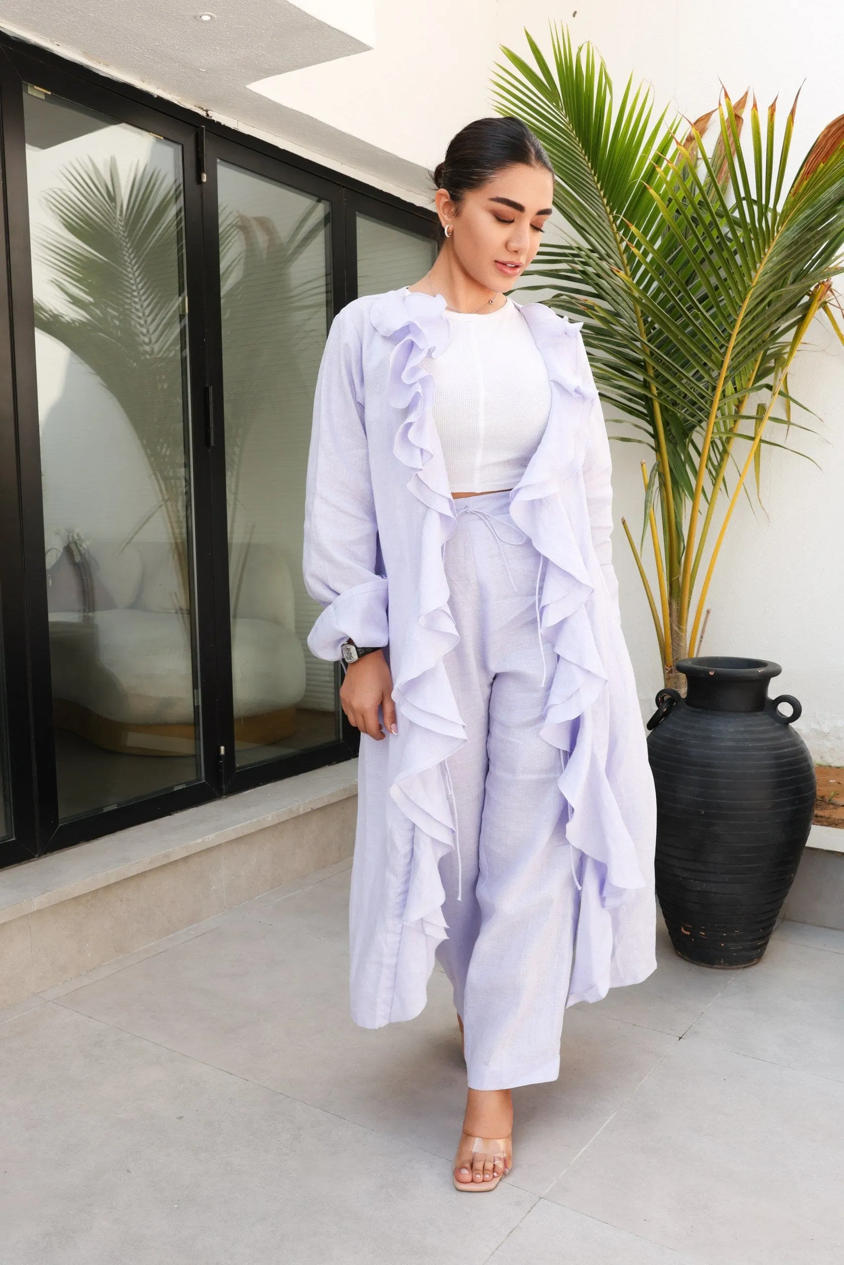 Linen Cardigan and pants Set