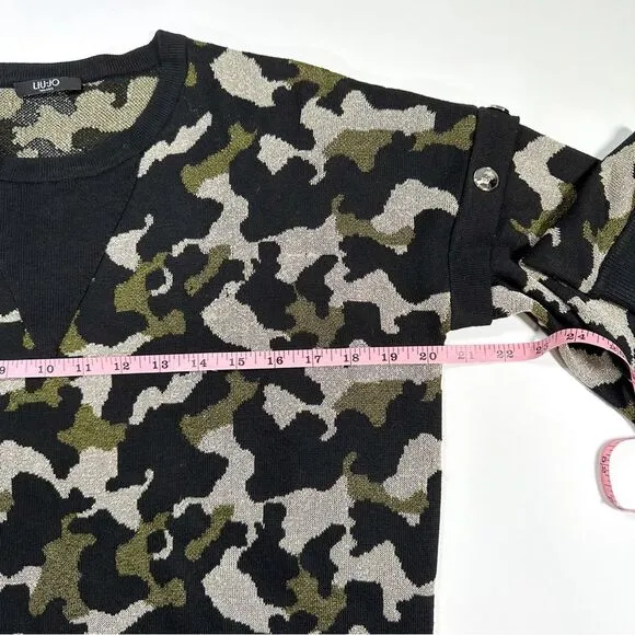 Liu Jo Milano Size Medium Camouflage Pattern Sweater