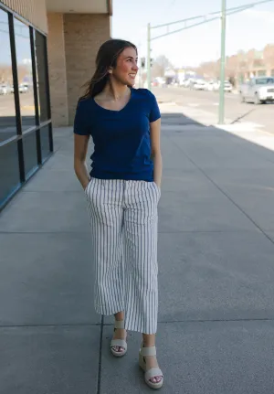 Liverpool Patch Pocket Wide Leg Pants