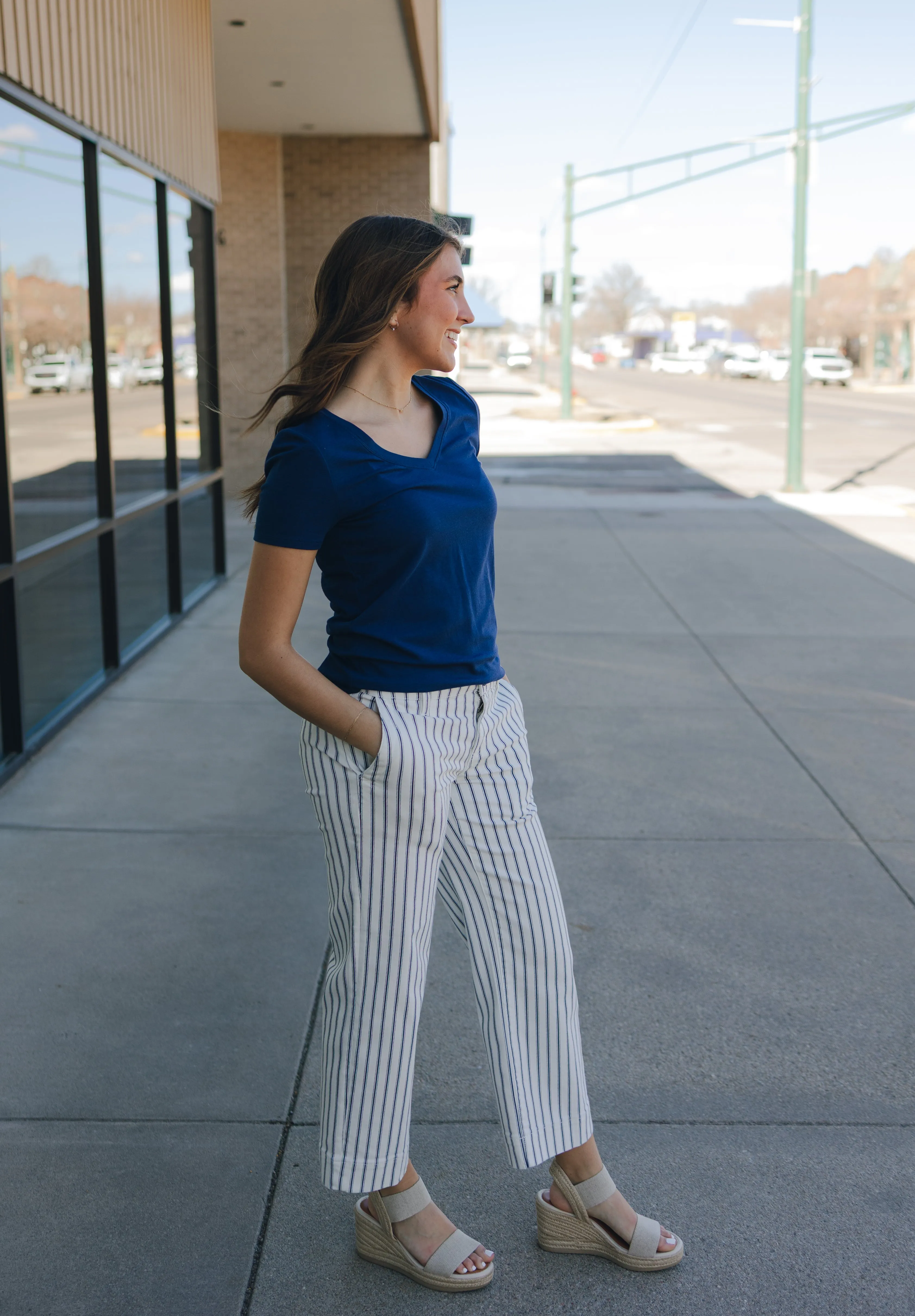 Liverpool Patch Pocket Wide Leg Pants