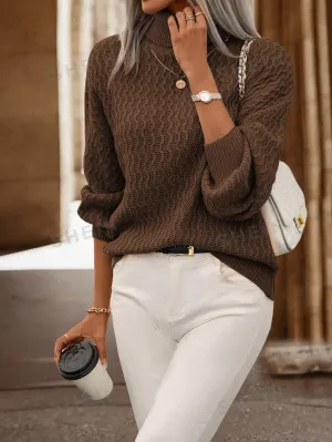 LUNE Turtleneck Drop Shoulder Sweater