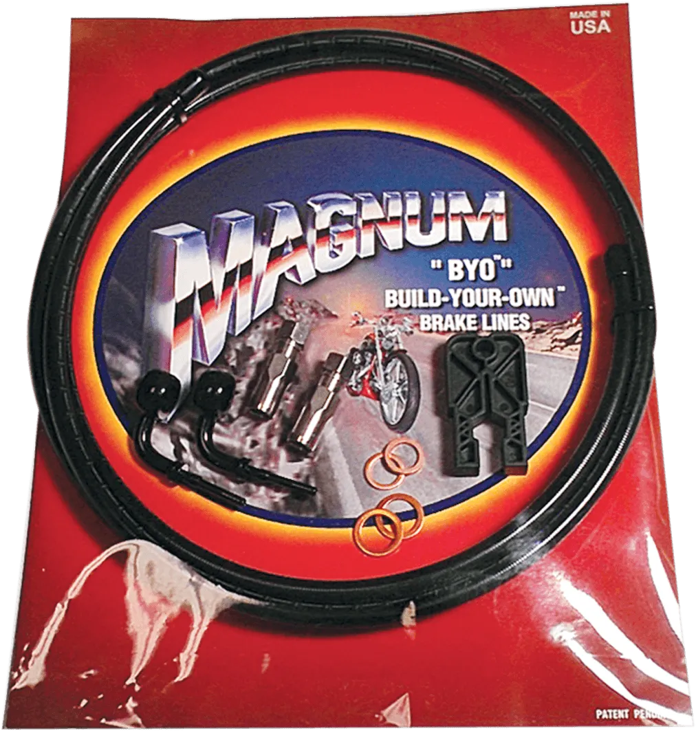 Magnum 496135A BYO Build-Your-Own DOT Single Disc Brake Line Kit with 6ft Brake Line - 35 Deg Banjo - Black