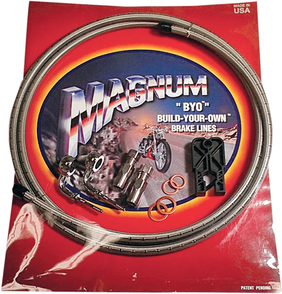 Magnum 496135A BYO Build-Your-Own DOT Single Disc Brake Line Kit with 6ft Brake Line - 35 Deg Banjo - Black