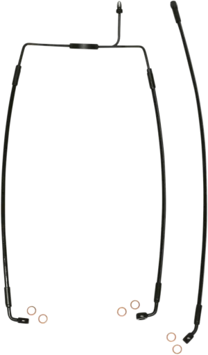 Magnum SBB1307-23 Black Coated XR Stainless Front Brake Line Kit with Black Fittings - 23in. Total Length
