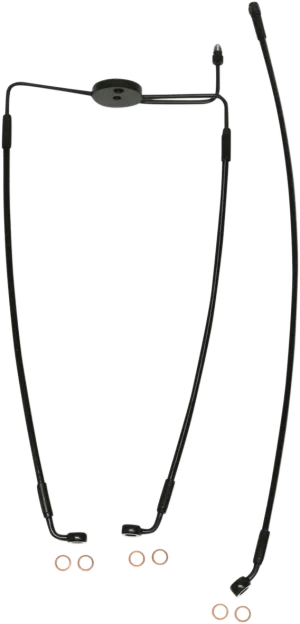 Magnum SBB1310-27 Black Coated XR Stainless Front Brake Line Kit with Black Fittings - 27in. Total Length