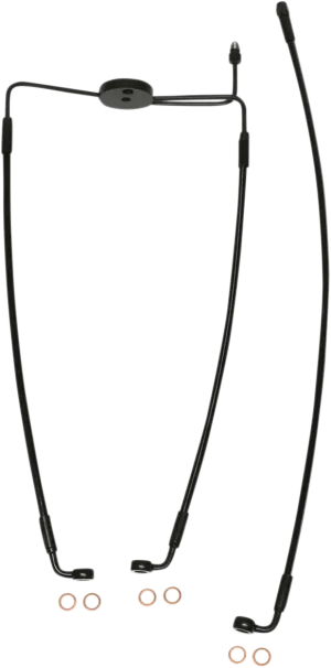 Magnum SBB1312-21 Black Coated XR Stainless Front Brake Line Kit with Black Fittings - 21in. Total Length