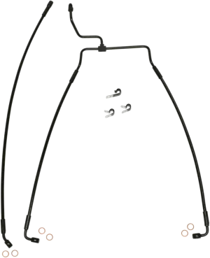 Magnum SBB1313-31 Black Coated XR Stainless Front Brake Line Kit with Black Fittings - 31in. Total Length