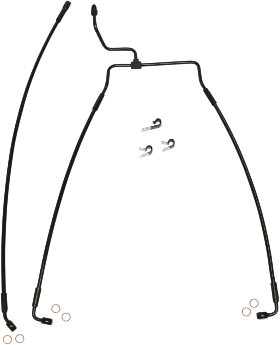 Magnum SBB1313-31 Black Coated XR Stainless Front Brake Line Kit with Black Fittings - 31in. Total Length