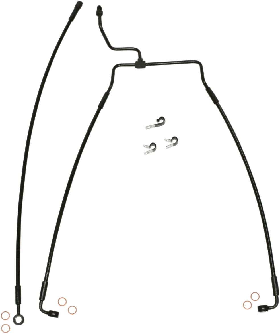 Magnum SBB1314-29 Black Coated XR Stainless Lower Front Brake Line Kit with Black Fittings - 29in. Total Length