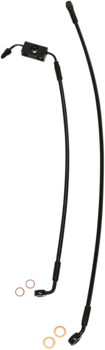 Magnum SBB1316-24 Black Coated XR Stainless Lower Front Brake Line Kit with Black Fittings - 24in. Total Length