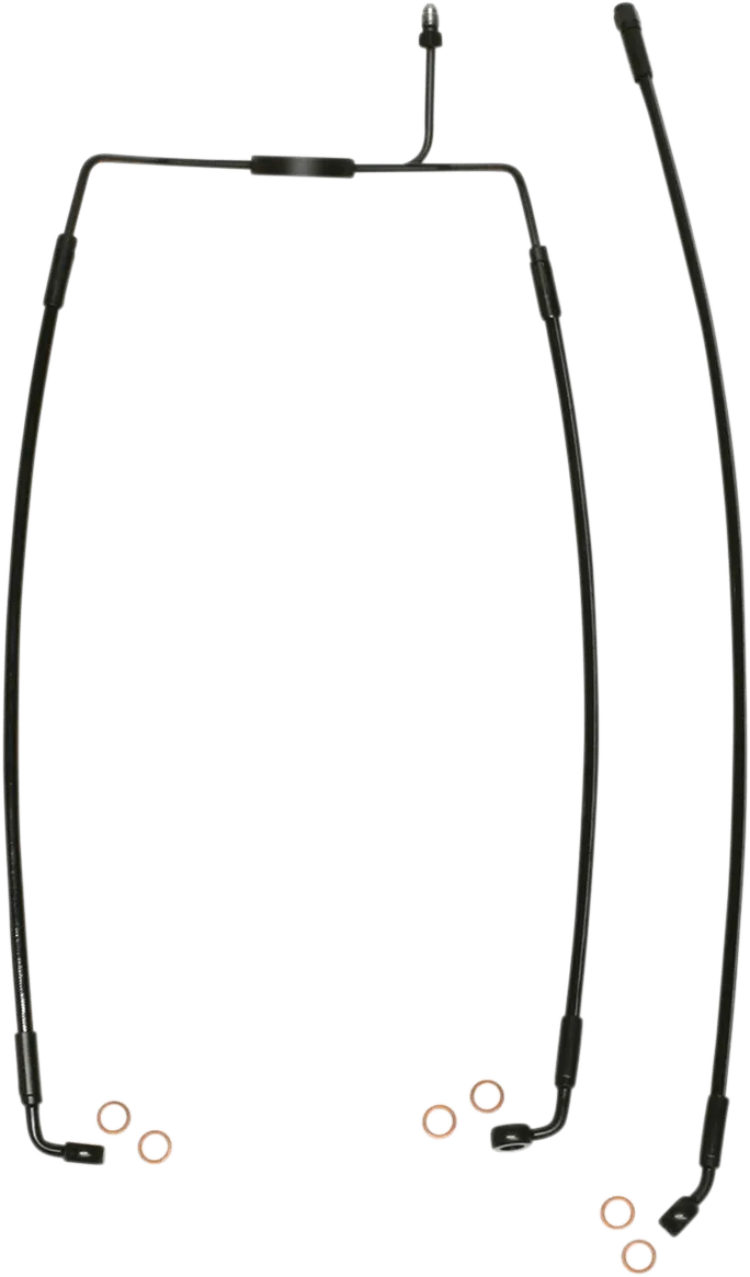 Magnum SBB1326-23 Black Coated XR Stainless Front Brake Line Kit with Black Fittings - 23in. Total Length