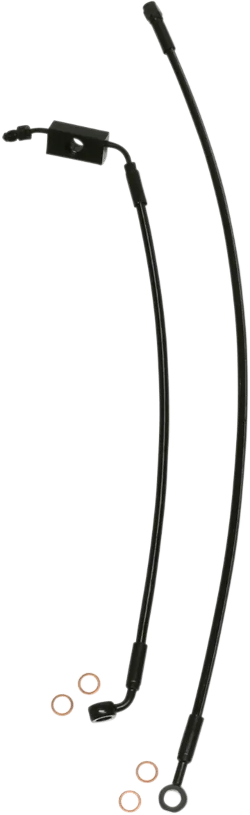 Magnum SBB1326-23 Black Coated XR Stainless Front Brake Line Kit with Black Fittings - 23in. Total Length