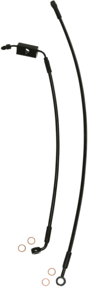 Magnum SBB1326-23 Black Coated XR Stainless Front Brake Line Kit with Black Fittings - 23in. Total Length