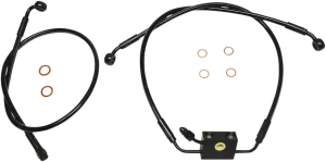 Magnum SBB1335-32 Black Coated XR Stainless Front Brake Line Kit with Black Fittings - 22in. Total Length