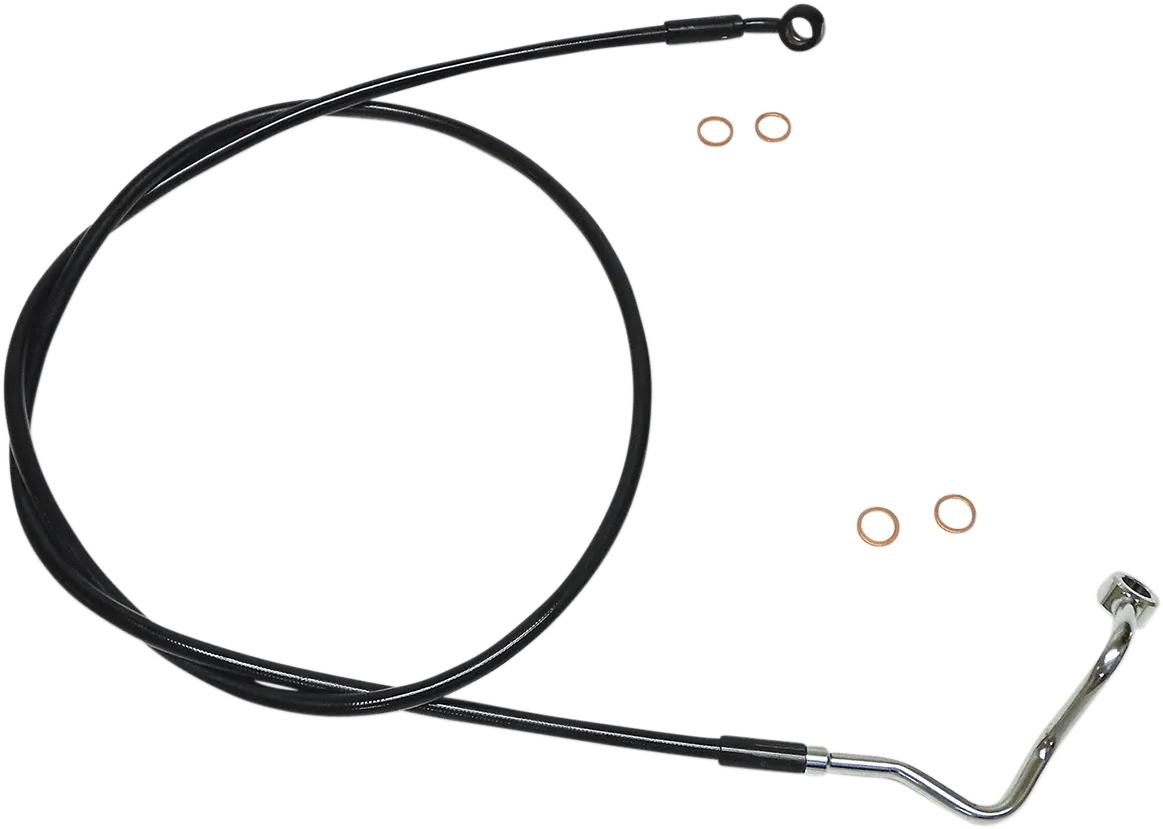 Magnum SBB1414-69 Black Coated XR Stainless Upper Front Brake Line Kit with Black Fittings - 64in. Total Length