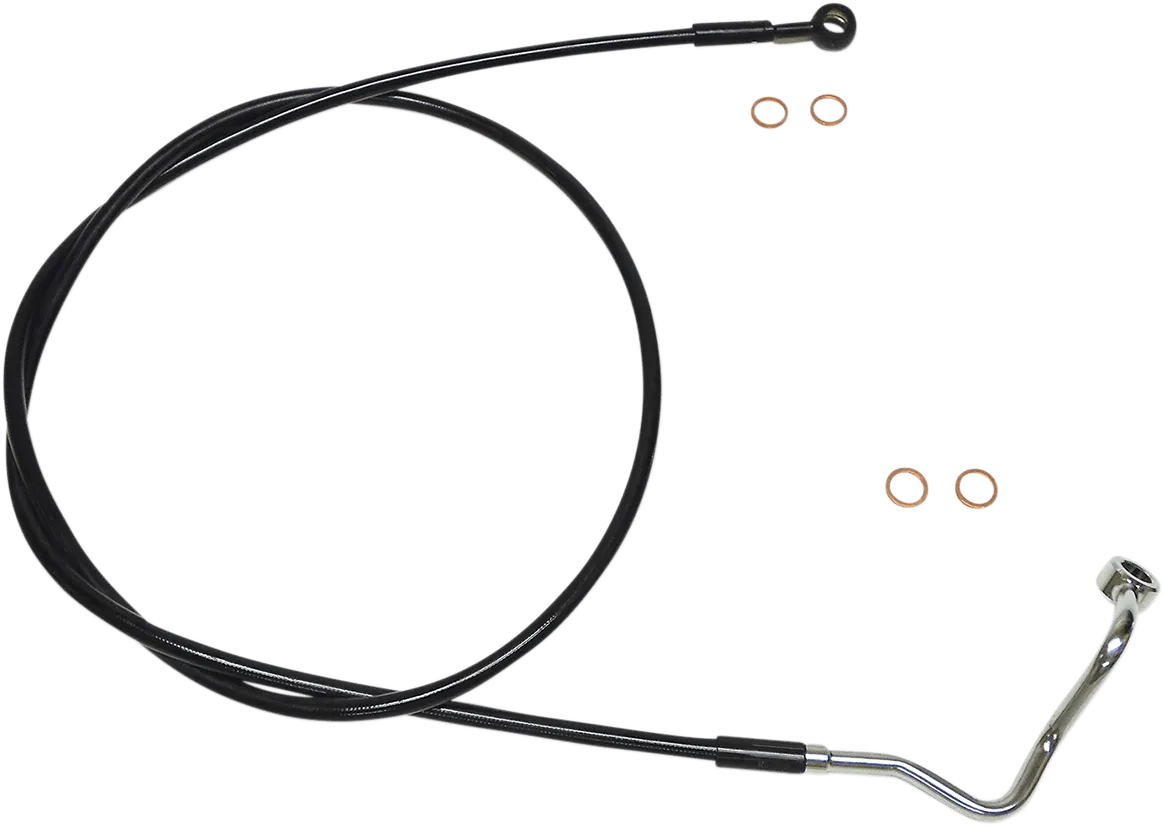 Magnum SBB1415-63 Black Coated XR Stainless Upper Front Brake Line Kit with Black Fittings - 64in. Total Length