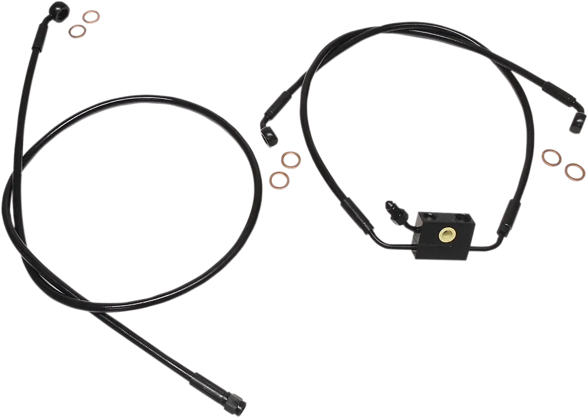 Magnum SBB1501-24 Black Coated XR Stainless Upper Front Brake Line Kit with Black Fittings - 24in. Total Length
