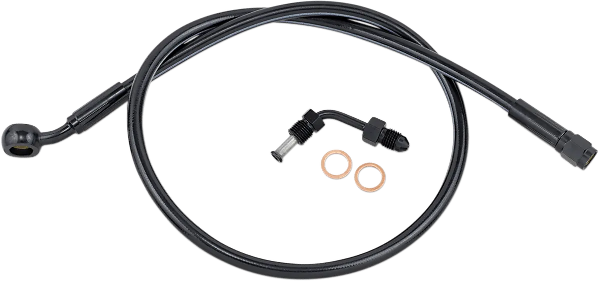 Magnum SBB1501-28 Black Coated XR Stainless Upper Front Brake Line Kit with Black Fittings - 28in. Total Length