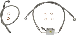 Magnum SSC1335-28 Clear Coated XR Stainless Front Brake Line Kit - 22in. Total Length