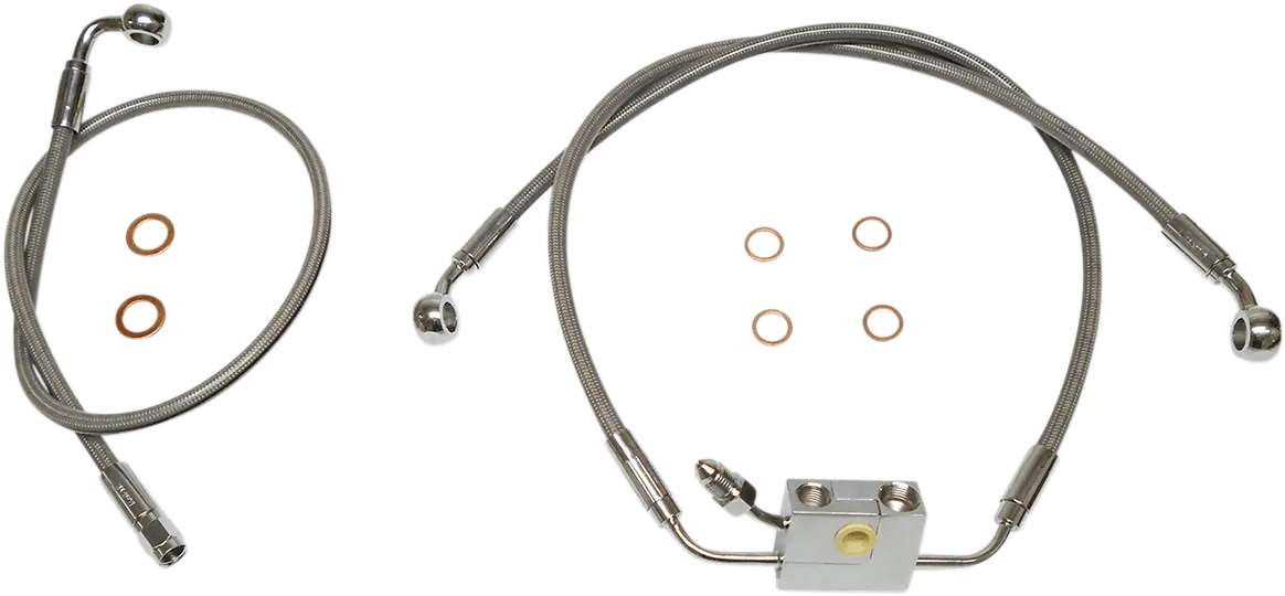Magnum SSC1335-28 Clear Coated XR Stainless Front Brake Line Kit - 22in. Total Length