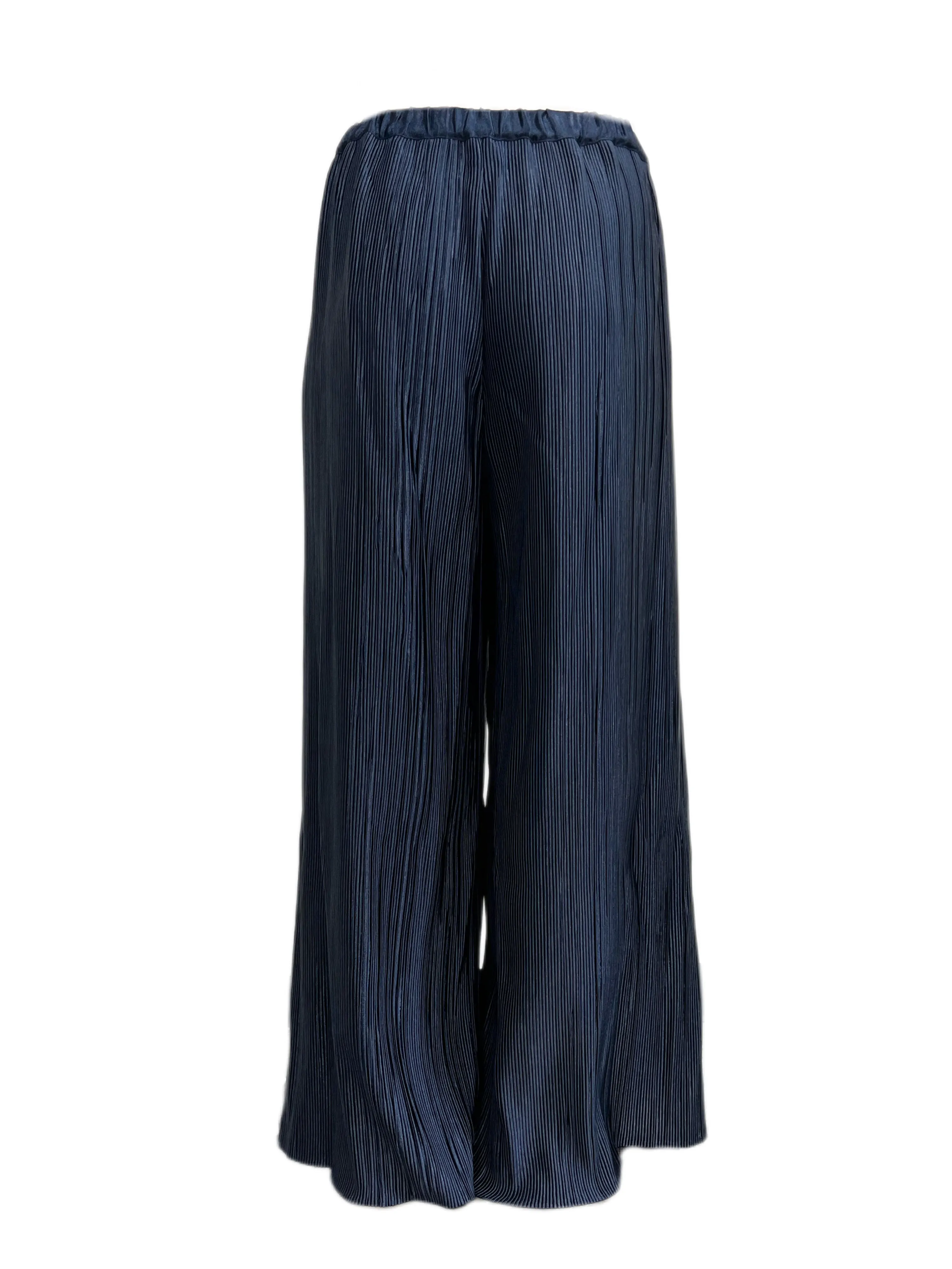 Marina Rinaldi Women's Navy Rima Pleated Wide Leg Pants Size XL NWT