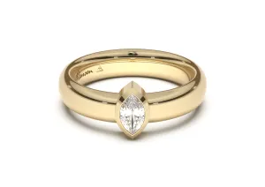 Marquise Modern Engagement Ring, Yellow Gold