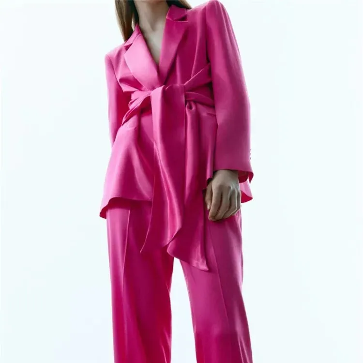 Mazie Monochrome Satin Suit