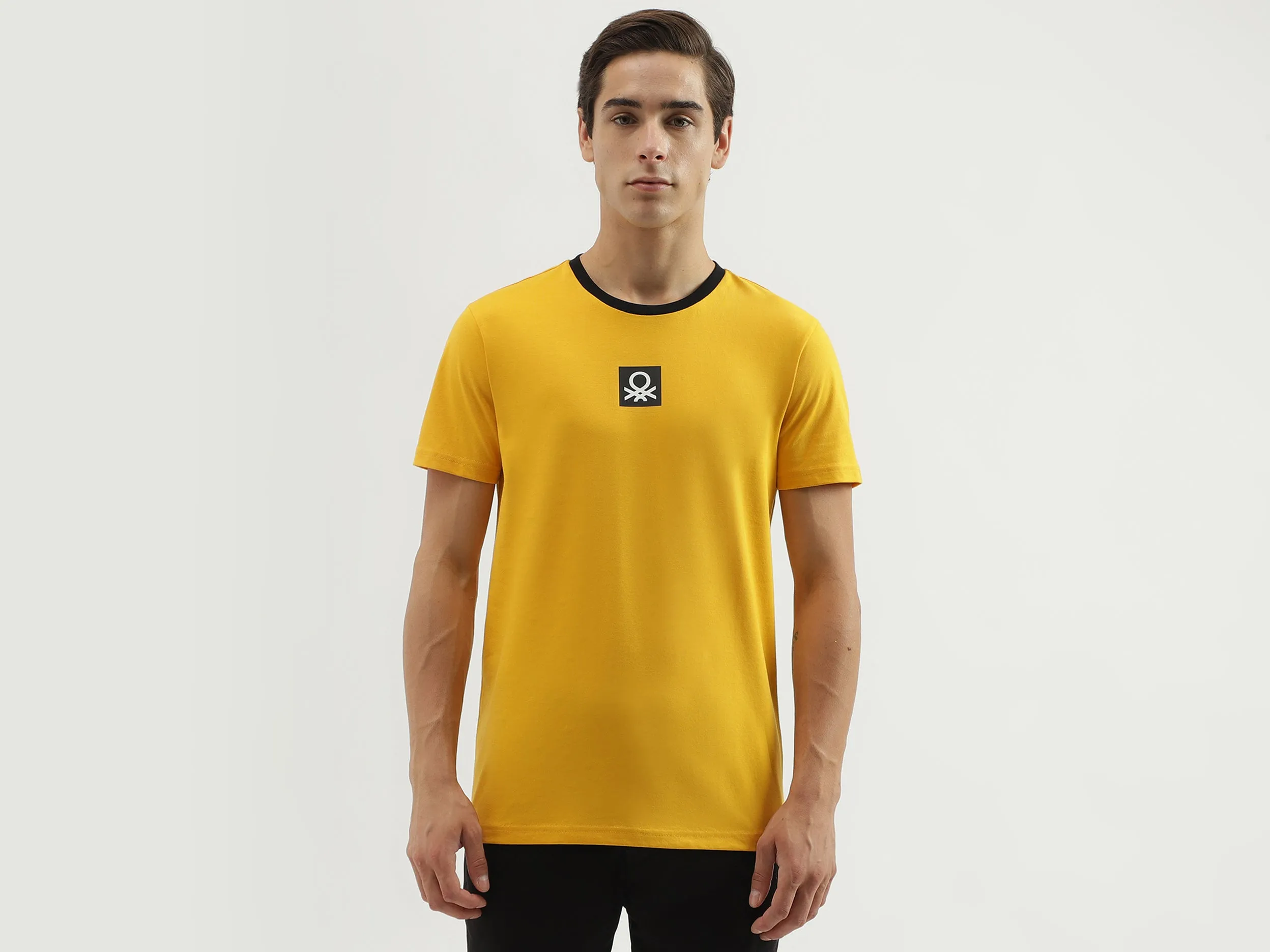 Men's Regular Fit Crew Neck Brand Logo T-Shirt